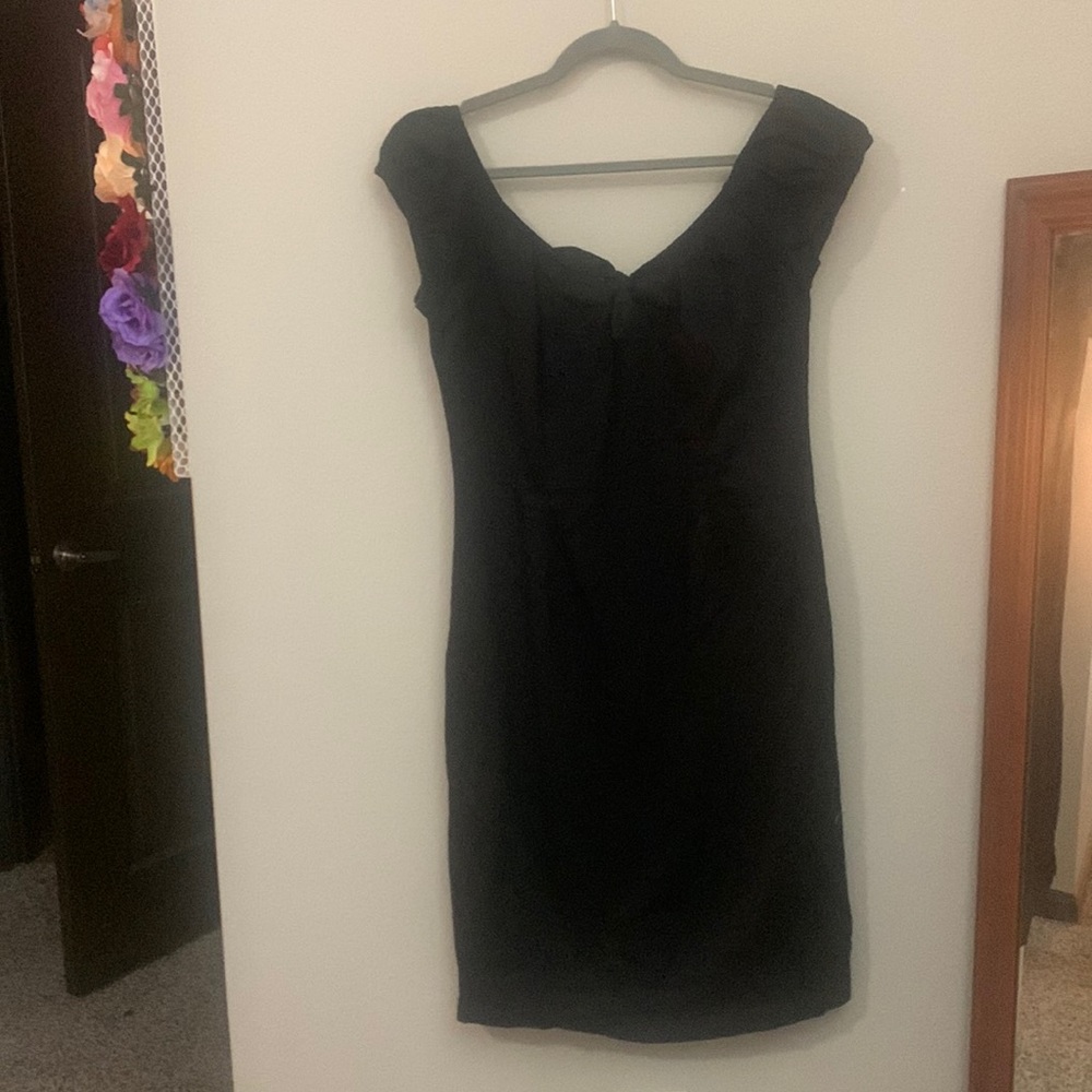 Collectif off the shoulder pinup pencil dress. Black sz large -UK 14